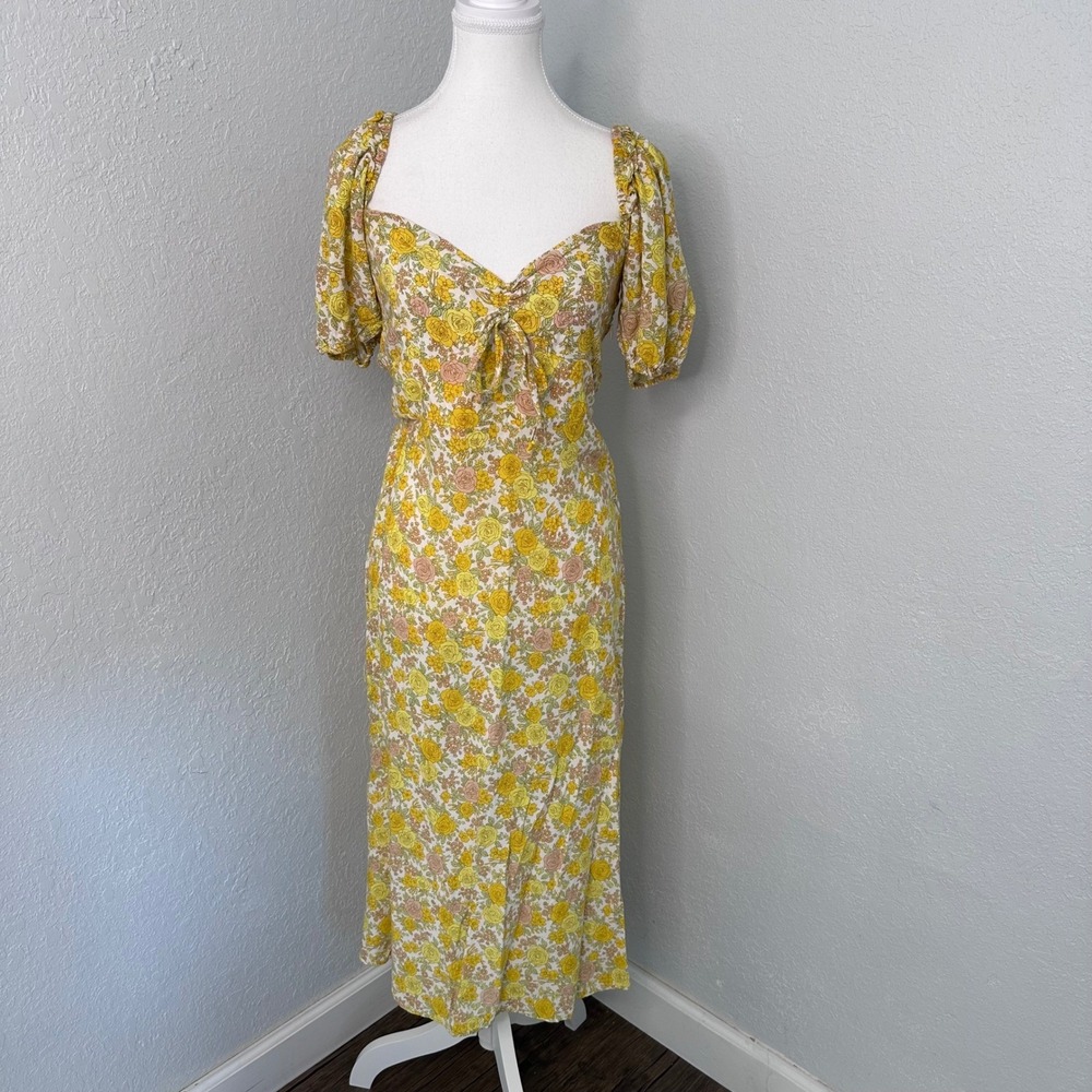 Faithful the Brand yellow floral Mdi dress size medium‎
